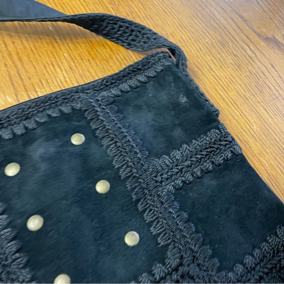 The Sak black suede and crochet patchwork bag - Picture 8 of 10